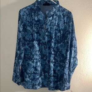 DG2 by Diane Gilman Denim Blue Floral Jacket NWT